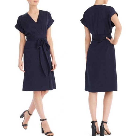 J Crew navy wrap dress - Picture 1 of 9